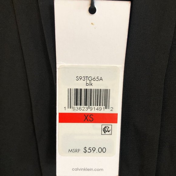 NWT Calvin Klein Black Split Neck Blouse XS - Picture 4 of 5